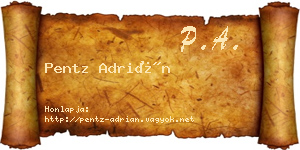 Pentz Adrián névjegykártya