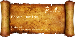 Pentz Adrián névjegykártya